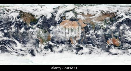 Satellite image of how the Earth looked from space on 14 October 2015. Image obtained by the Suomi National Polar-orbiting Partnership (NPP) satellite. Stock Photo