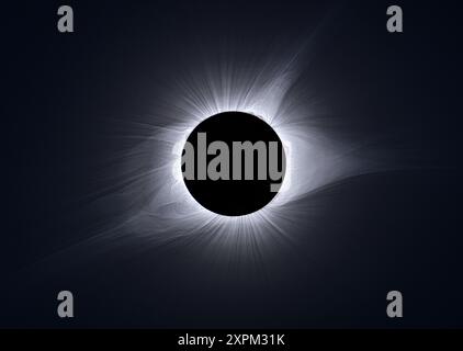 Total solar eclipse on 21 August 2017. Photographed from Mount Angel Abbey near Salem Oregon, USA. Stock Photo