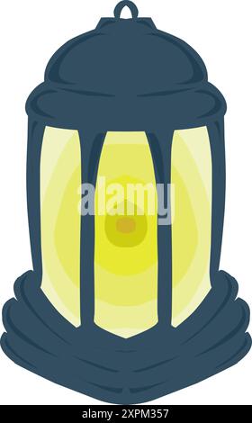 Lantern lamp design with Ramadan and Islamic holiday themes. Perfect for posters, banners, stickers, wallpapers, backgrounds Stock Vector