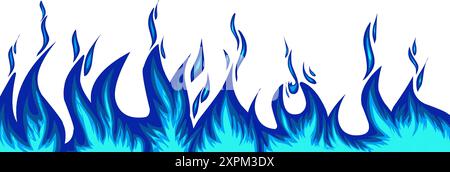 Background with blue fire. Perfect for wallpapers, book covers, posters, banners, advertisements Stock Vector
