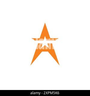 Letter A Star logo vector. Star Icon Stock Vector