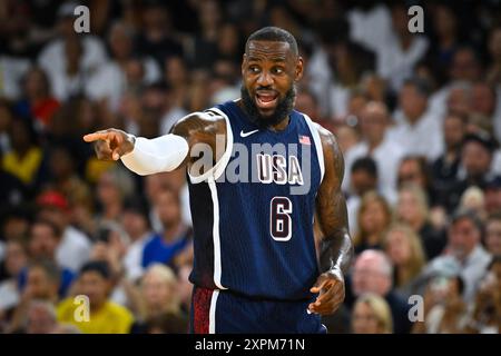Paris, FRANCE - AUGUST 06: LeBron James of United States during the Men ...