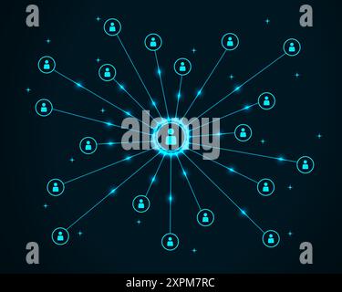 Global business network, digital technology, data exchange concept. Business Intelligence and cloud computing, digital marketing, data processing Stock Vector