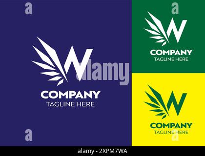 W Logo, Wings or Wing Logo, with letter W, elegant, luxury and adventurous style, for business or company, fly Stock Vector