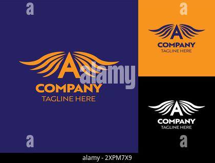 Letter A Logo, Wings or Wing Logo, brave, elegant and adventurous style, for business or company, bird head or beak Stock Vector