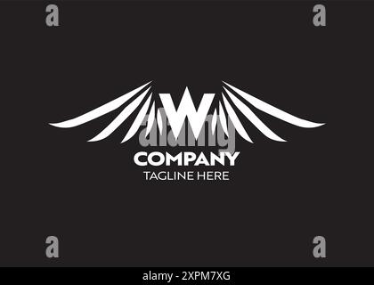 Letter W logo icon design template elements. Suitable for any business or corporate identity. W with sharp wings, business brand Stock Vector