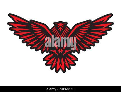 Eagle and wings logo, hawk or bird emblem, furious icon, brave, luxury and adventurous style, for business or company, flying bird Stock Vector