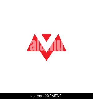 VM Logo Design. Letter MV Icon Vector Stock Vector