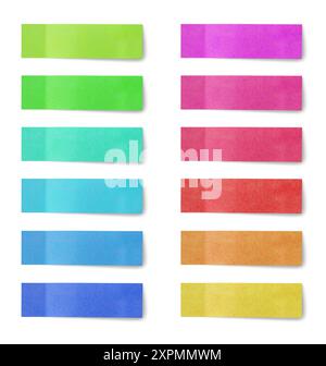 Colorful post note paper stickers set isolated on white background Stock Photo