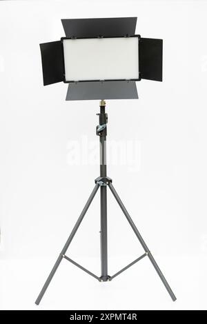 LED Light Panel on Stand. Professional Lighting Equipment. Stock Photo
