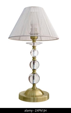 table lamp with lampshade isolated on white background with clipping path Stock Photo