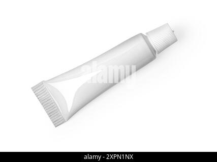 Small White tube of cream on white background with clipping path Stock Photo