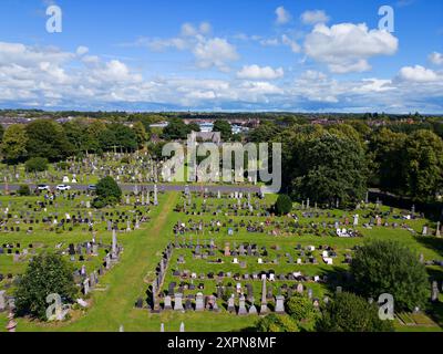 Aerial view of Toxteth Park Cemetery on Smithdown Rd Liverpool Stock Photo