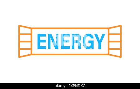 Wrapped energy snack bar Vector outline icon. Stock Vector