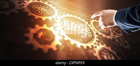 Edge computing. Distributed computing on devices. Concept Technology Stock Photo