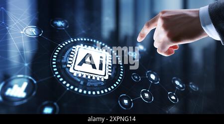 AI Artificial Intelligence concept. Technology learning Stock Photo