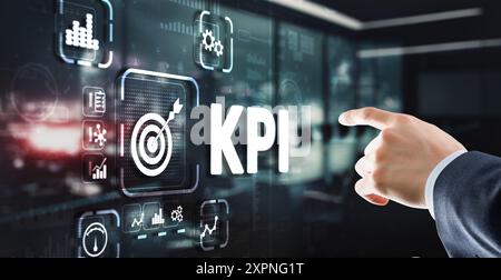 KPI Key Performance Indicator Business Internet Technology Concept on Virtual Screen Stock Photo