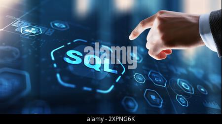 SQL Structured Query Language. Technology concept. Icon virtual screen Stock Photo