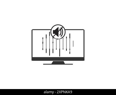 Audio, noise reduction, normalization icon. Vector illustration. Stock Vector