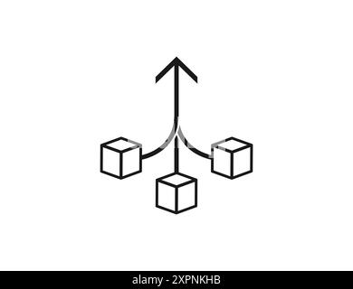 Centralized, consolidation icon. Vector illustration. Stock Vector