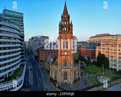 Elevated view of Liverpool Parish Church also known as Our Lady and St Nicholas on the Strand Liverpool UK. Stock Photo