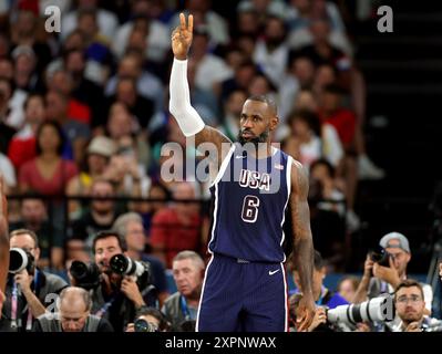 Paris, FRANCE - AUGUST 06: LeBron James of United States during the Men ...