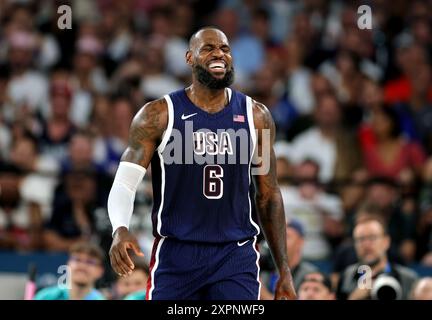 Paris, FRANCE - AUGUST 06: LeBron James of United States during the Men ...