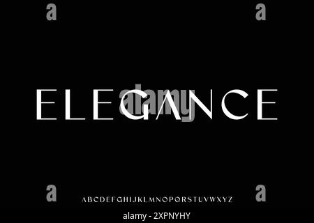 Elegance luxury high contrast sans serif alphabet display font vector Stock Vector
