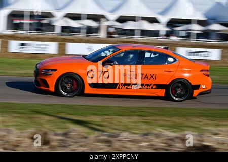 Genesis G70 Track Taxi Nordschleife, First Glance, an opportunity to see new models and concept vehicles from new and established manufacturers, cover Stock Photo