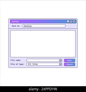 Old file explorer application with gradient. Stock Vector