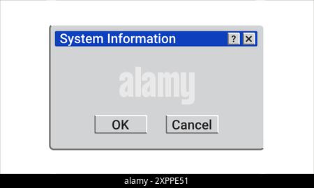 System information message in retro style. Stock Vector