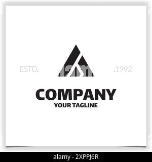 Letter AH triangle logo design vector design template Stock Vector