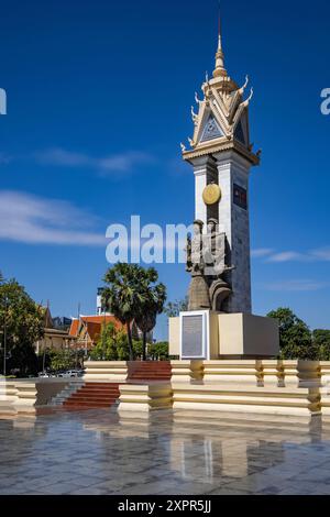 Cambodia-Vietnam Friendship Monument, Phnom Penh, Phnom Penh, Cambodia, Asia Stock Photo