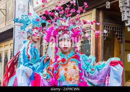 Young chinese woman posing in costume during the theatre festival in Wuzhen, China Stock Photo