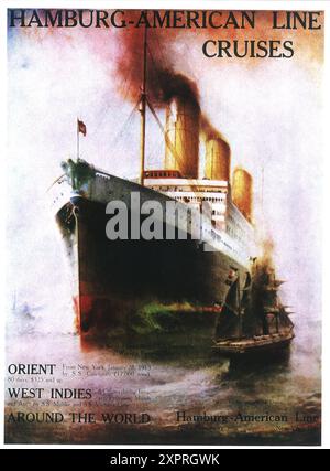 1912 Hamburg American Cruise Line ad - S.S.Imperator ship Stock Photo