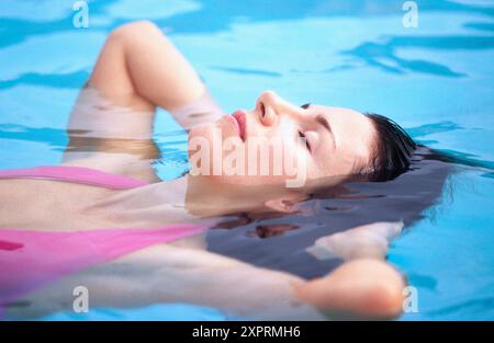 ucasians, Chill out, Chilling out, Closed eyes, Color, Colour, Contemporary, Dark-haired, Facial expr Stock Photo