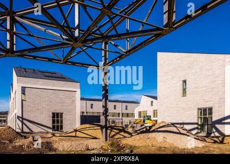 Construction site of residential Strijp-R,modern homes on the old factory site Philips,Eindhoven,The Netherlands. Stock Photo