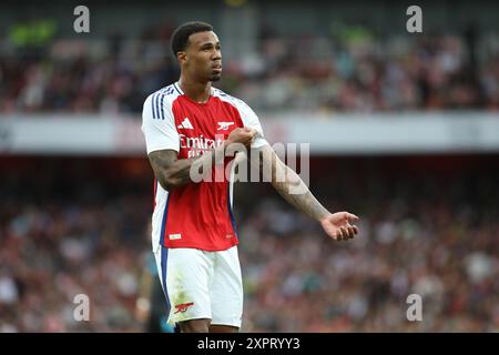 London, UK. 07th Aug, 2024. London, England, August 7th 2024: Gabriel (6 Arsenal) during the club friendly game between Arsenal and Bayer Leverkusen at Emirates Stadium in London, England (Alexander Canillas/SPP) Credit: SPP Sport Press Photo. /Alamy Live News Stock Photo