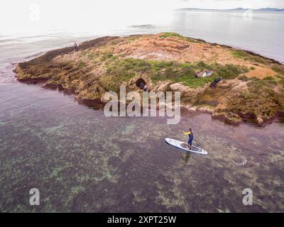 Punic archaeological site, Na Galera islet, Can Pastilla, Palma, Mallorca, balearic islands, spain, europe. Stock Photo