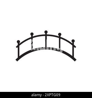 Simple bridge icon. Arched black structure. Minimalist vector art. Classic silhouette design. Stock Vector