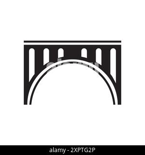 Arch Bridge Structure Icon. Construction Architecture Support Pillar ...