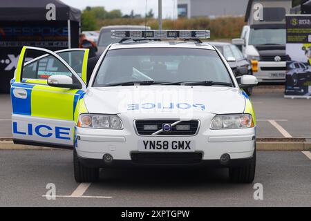 A Volvo S60 T5 police car of South Yorkshire Police Force on show at the Cops & Cars event at The Motorist in Leeds,Yorkshire,UK Stock Photo