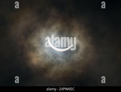 Eclipse over Houston on the 8th April 2024 Stock Photo