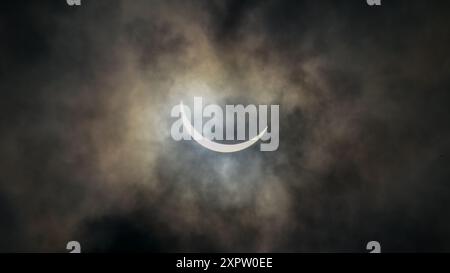 Eclipse over Houston on the 8th April 2024 Stock Photo
