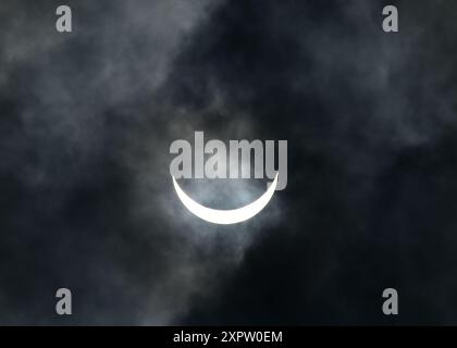 Eclipse over Houston on the 8th April 2024 Stock Photo