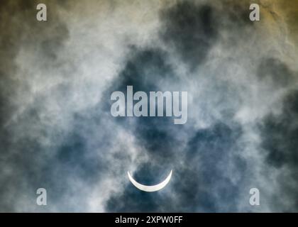 Eclipse over Houston on the 8th April 2024 Stock Photo