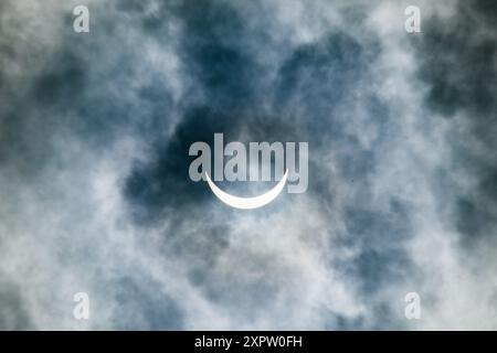 Eclipse over Houston on the 8th April 2024 Stock Photo