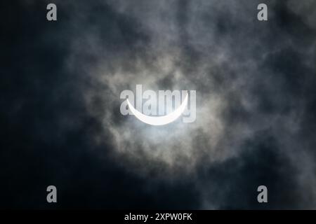 Eclipse over Houston on the 8th April 2024 Stock Photo
