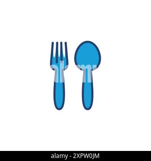 spoon and fork icon vector. spoon, fork and knife icon vector. restaurant icon Stock Vector