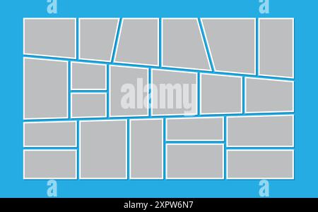 collage photo frames flat design Stock Vector